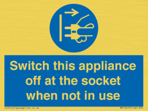 Switch this appliance off at the socket when not in use